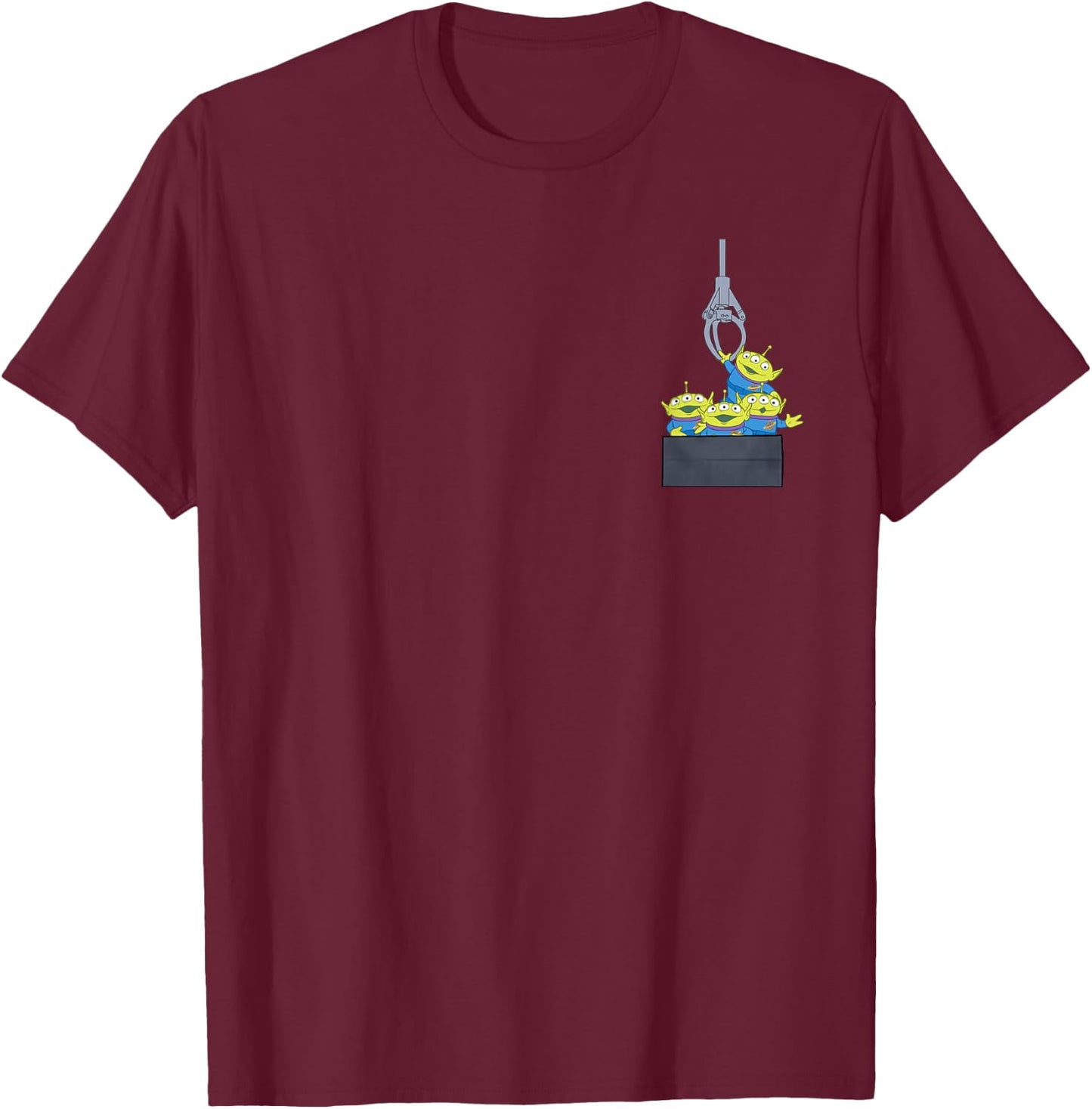 Disney Pixar Toy Story Aliens Claw Machine Pocket T-Shirt - T-Shirt | Maroon