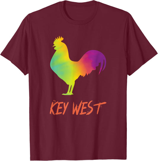 Key West Rooster T-Shirt - T-Shirt | Maroon