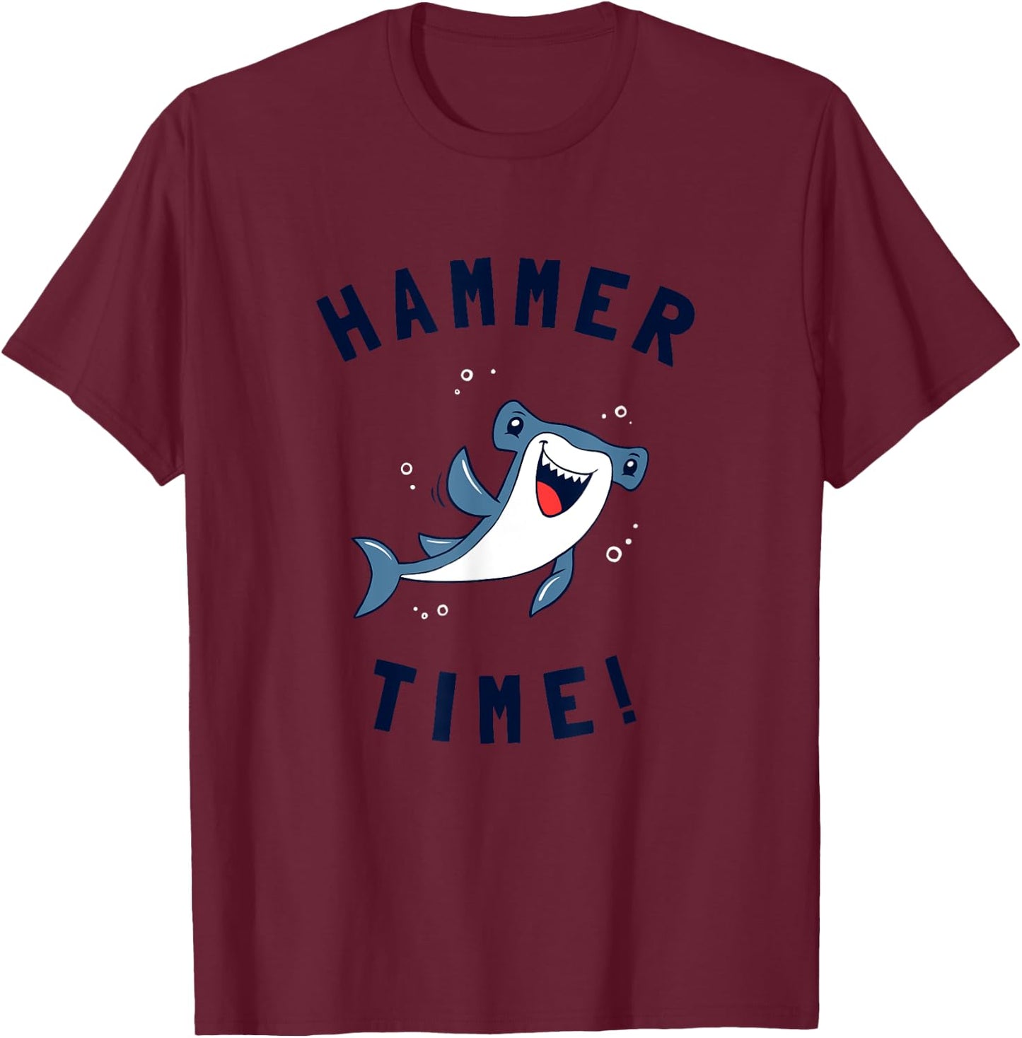 Hammer Time - Hammerhead Shark Funny Pun T-Shirt - T-Shirt | Maroon