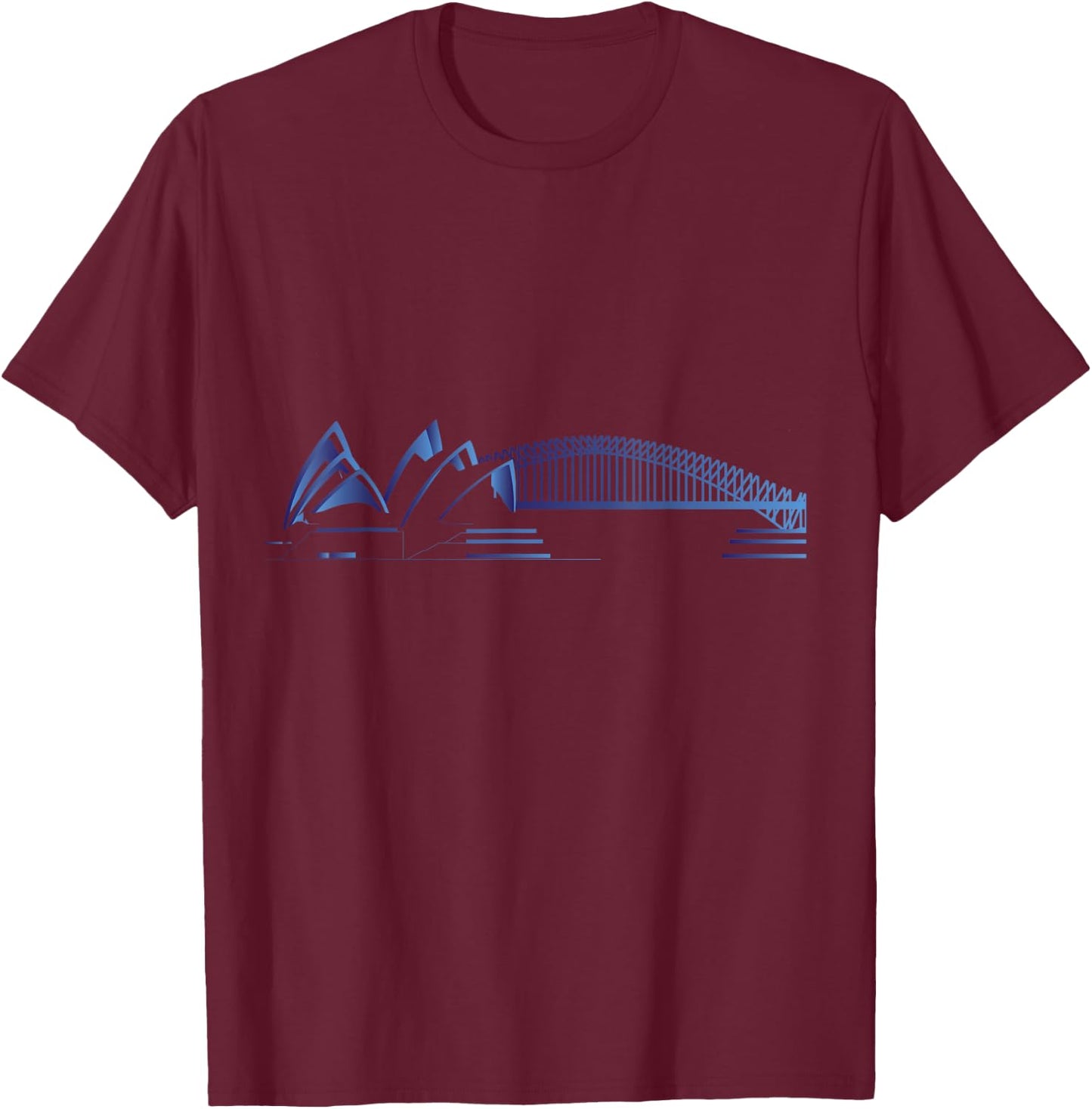 Sydney Skyline Australia Souvenir Gift T-Shirt - T-Shirt | Maroon