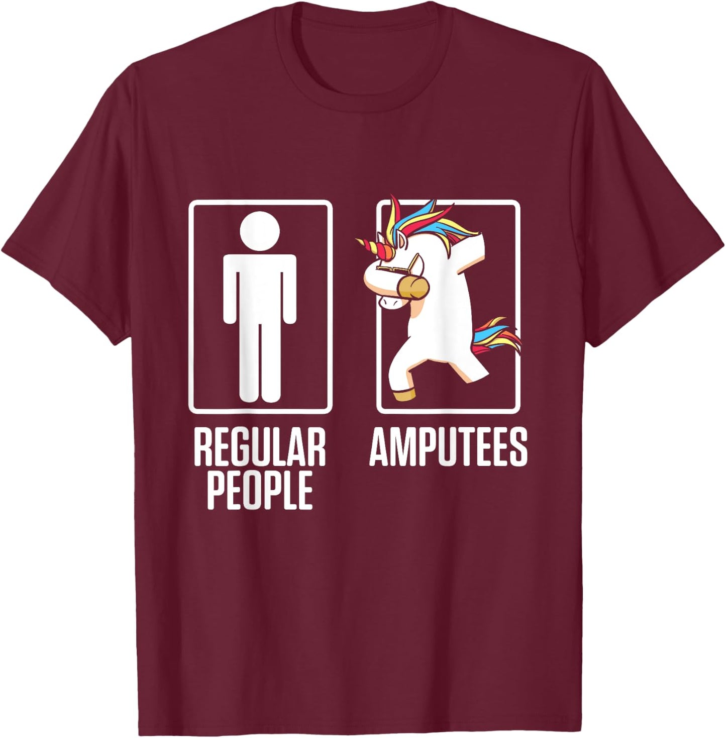 Amputee Humor Unicorn Leg Arm Funny Recovery Gifts T-Shirt - T-Shirt | Maroon