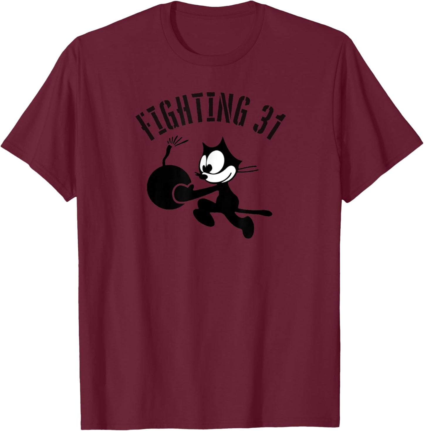 WW2 VFA-31 Tomcatters Squadron Gift Patch T-Shirt - T-Shirt | Maroon