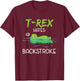 T-Rex Hates Backstroke Funny Swimming Dinosaur Gift T-Shirt - T-Shirt | Maroon