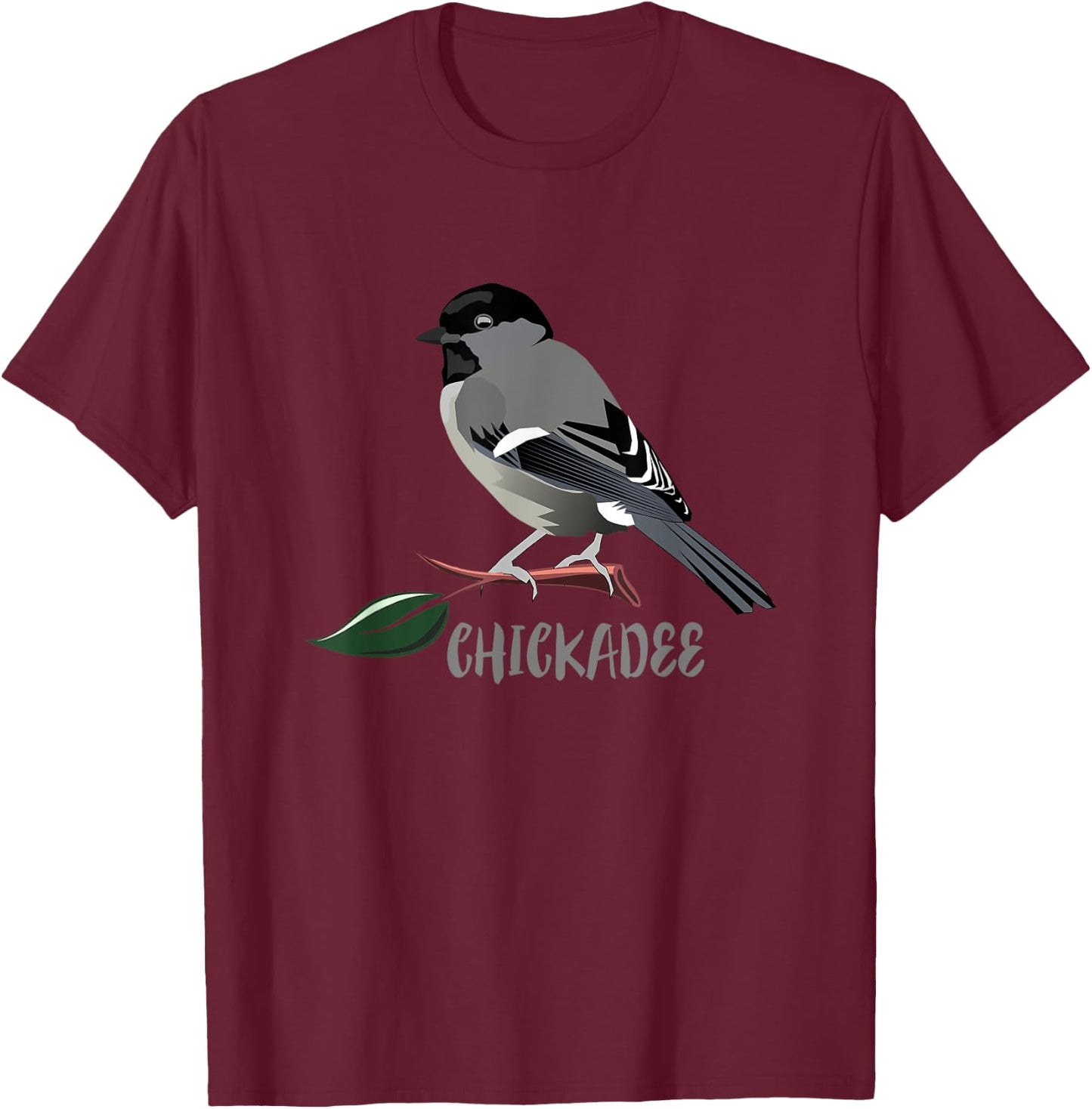 Chickadee Bird Birding Nature Gift T-Shirt - T-Shirt | Maroon