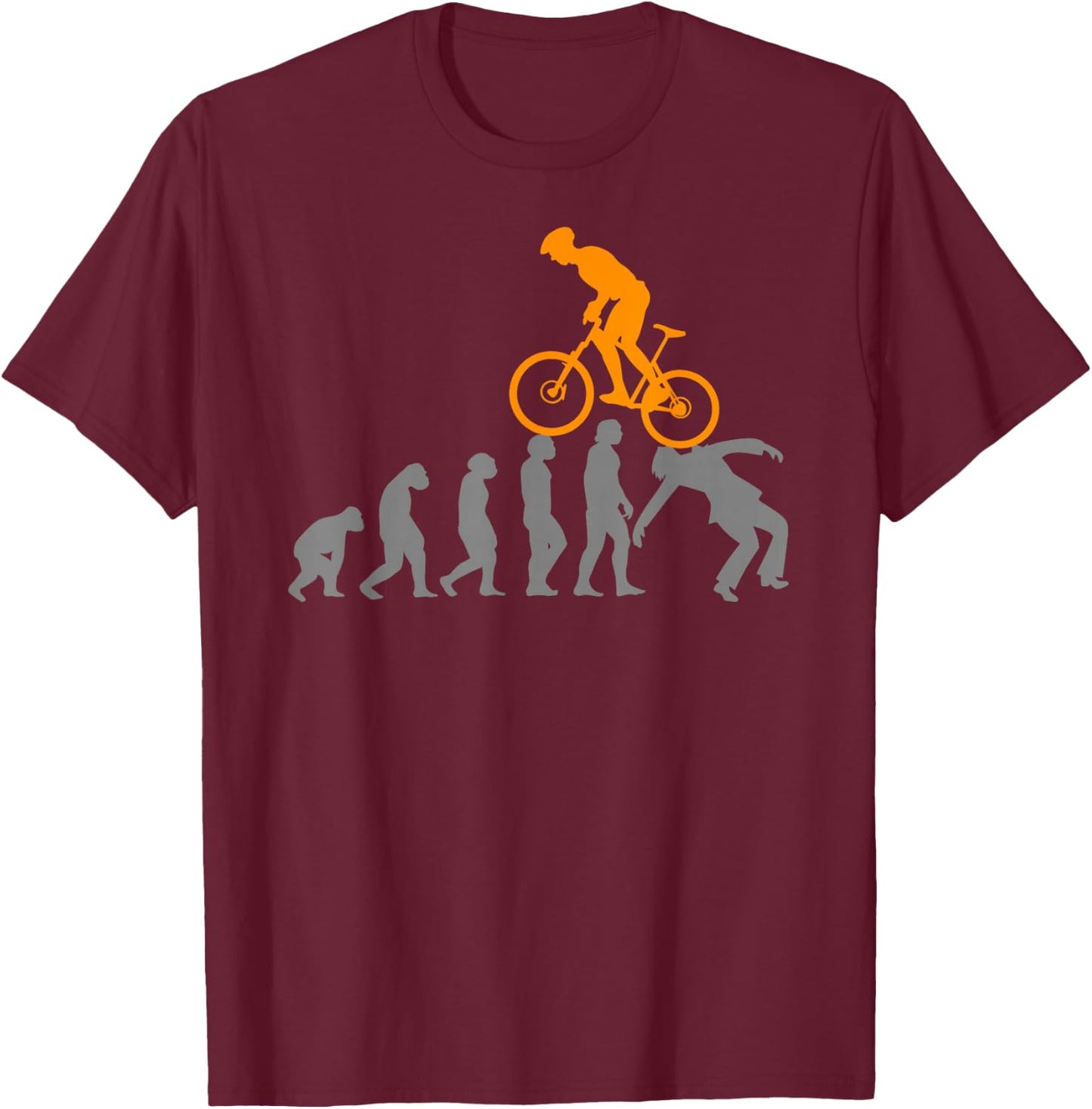 Evolution MTB Mountain Bike Accessories Bicycle Bike Funny Fun T-Shirt - T-Shirt | Maroon