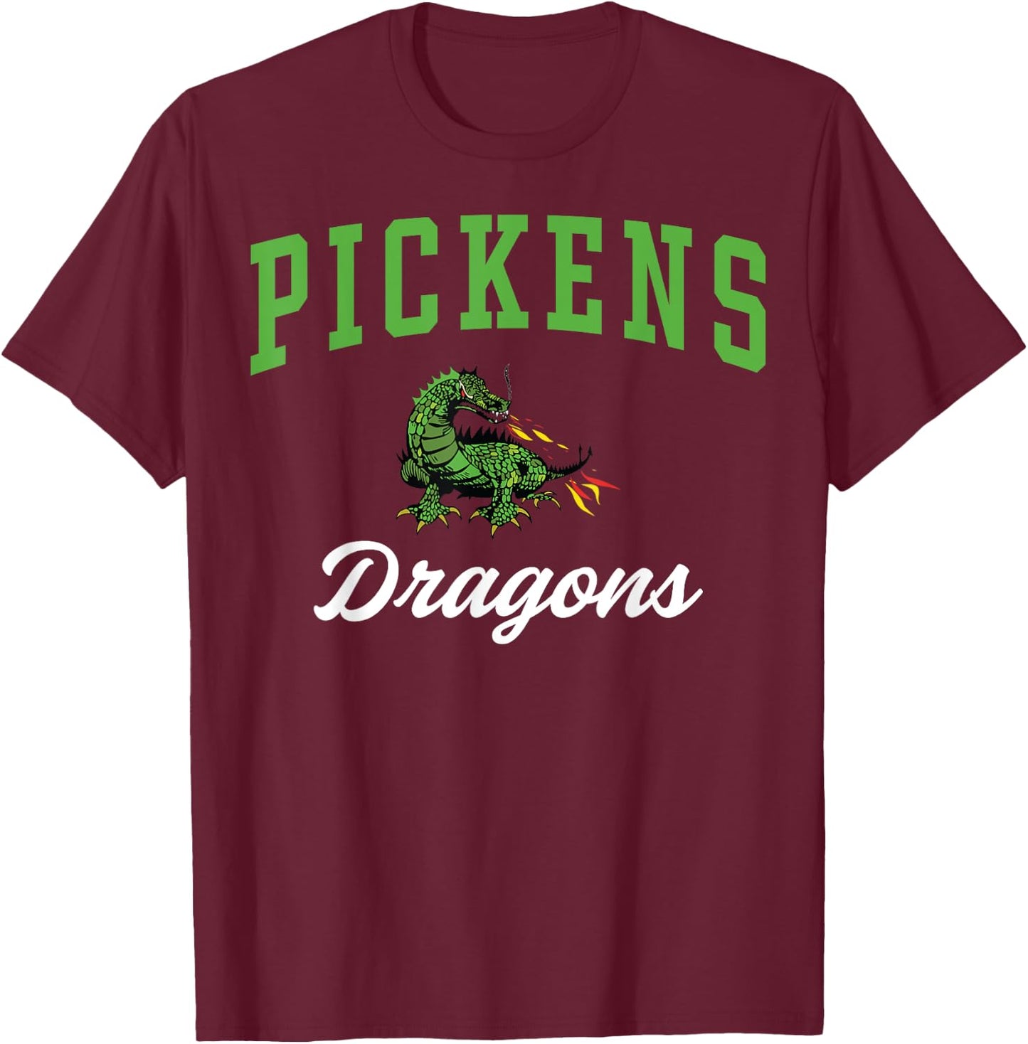 Pickens High School Dragons C3 T-Shirt - T-Shirt | Maroon