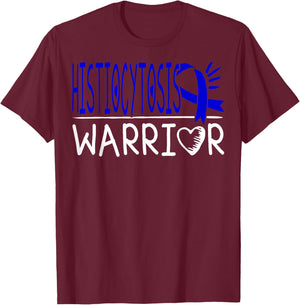 Dark Blue Awareness Ribbon Langerhans Cell Histiocytosis T-Shirt - T-Shirt | Maroon