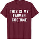 This Is My Farmer Halloween Costume Lazy Easy Last Minute T-Shirt - T-Shirt | Maroon
