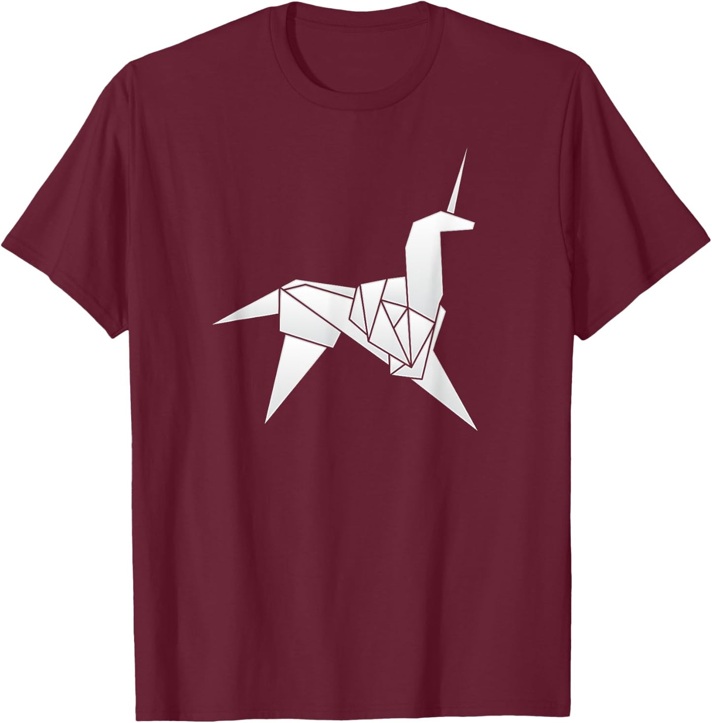 Origami Unicorn T-Shirt - T-Shirt | Maroon