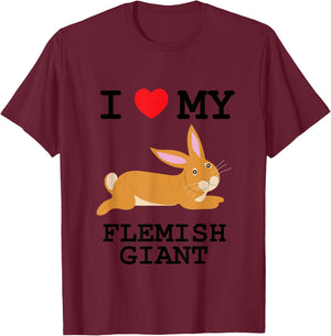 I Love My Flemish Giant T-Shirt - T-Shirt | Maroon