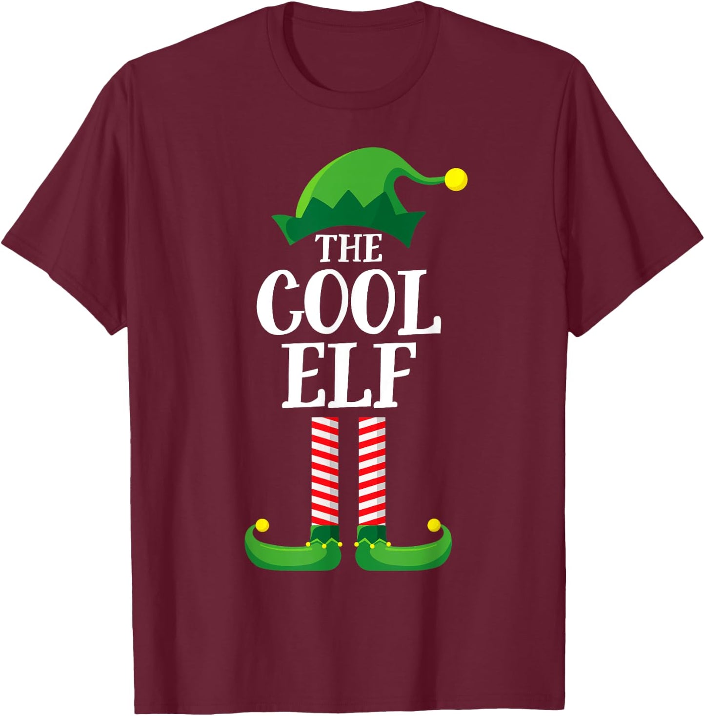 Cool Elf Matching Family Group Christmas Party T-Shirt - T-Shirt | Maroon