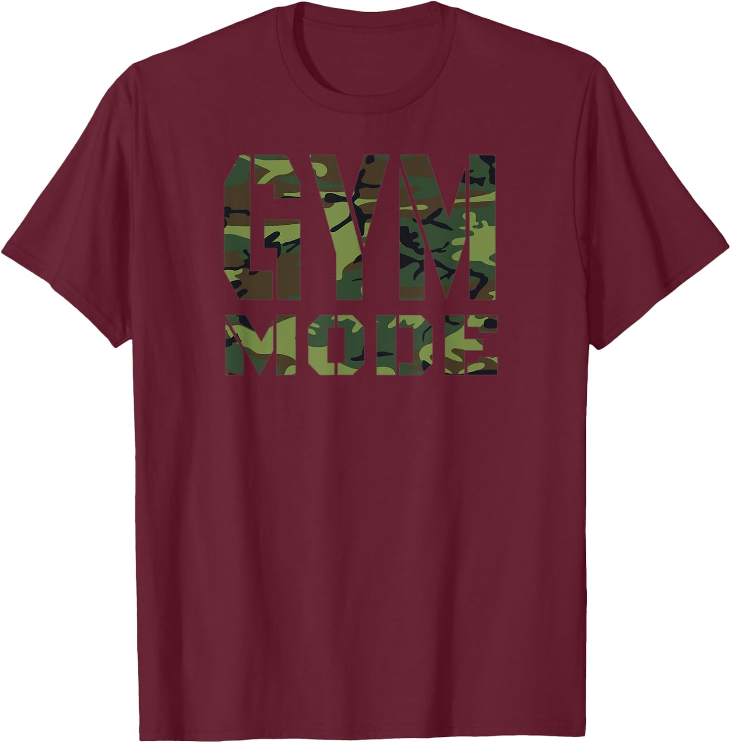 Gym Workout Fitness Bodybuilding Camouflage Weighlifting T-Shirt - T-Shirt | Maroon