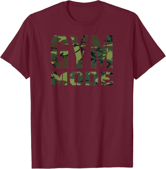 Gym Workout Fitness Bodybuilding Camouflage Weighlifting T-Shirt - T-Shirt | Maroon