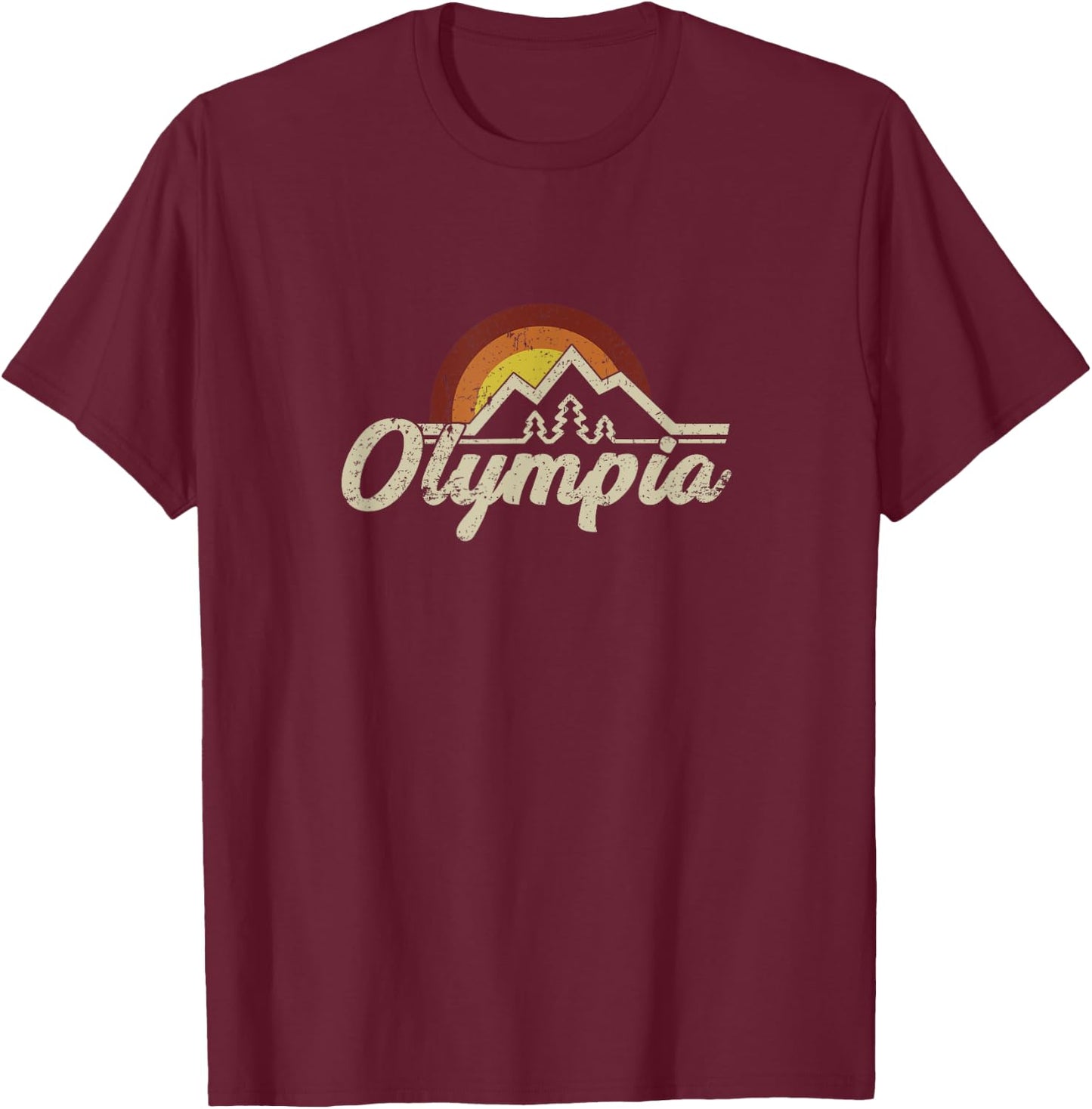 Olympia Washington retro vintage shirt | gift T-Shirt - T-Shirt | Maroon