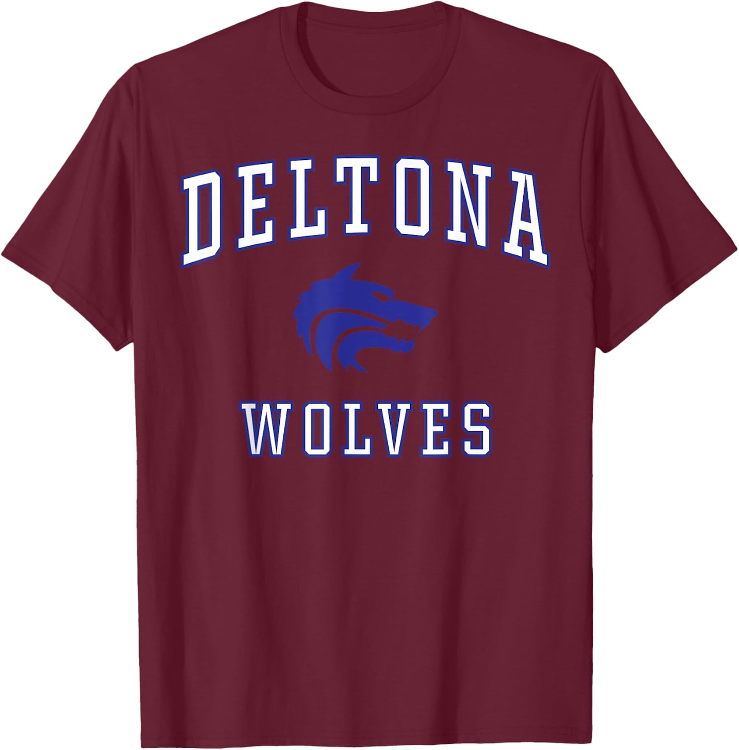 Deltona High School Wolves C1 T-Shirt - T-Shirt | Maroon