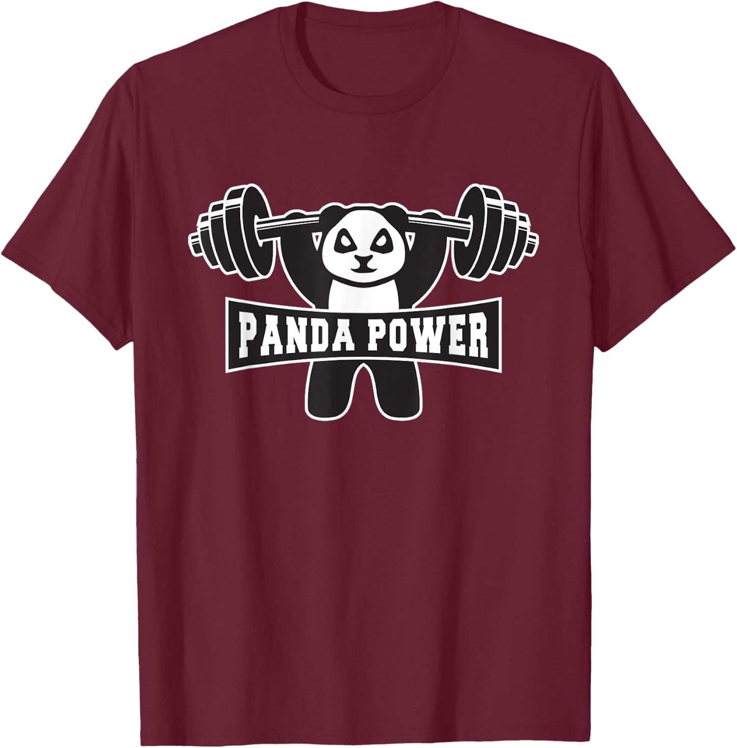 Funny Panda Power Shirt Workout Gift Panda Gym T-Shirt - T-Shirt | Maroon
