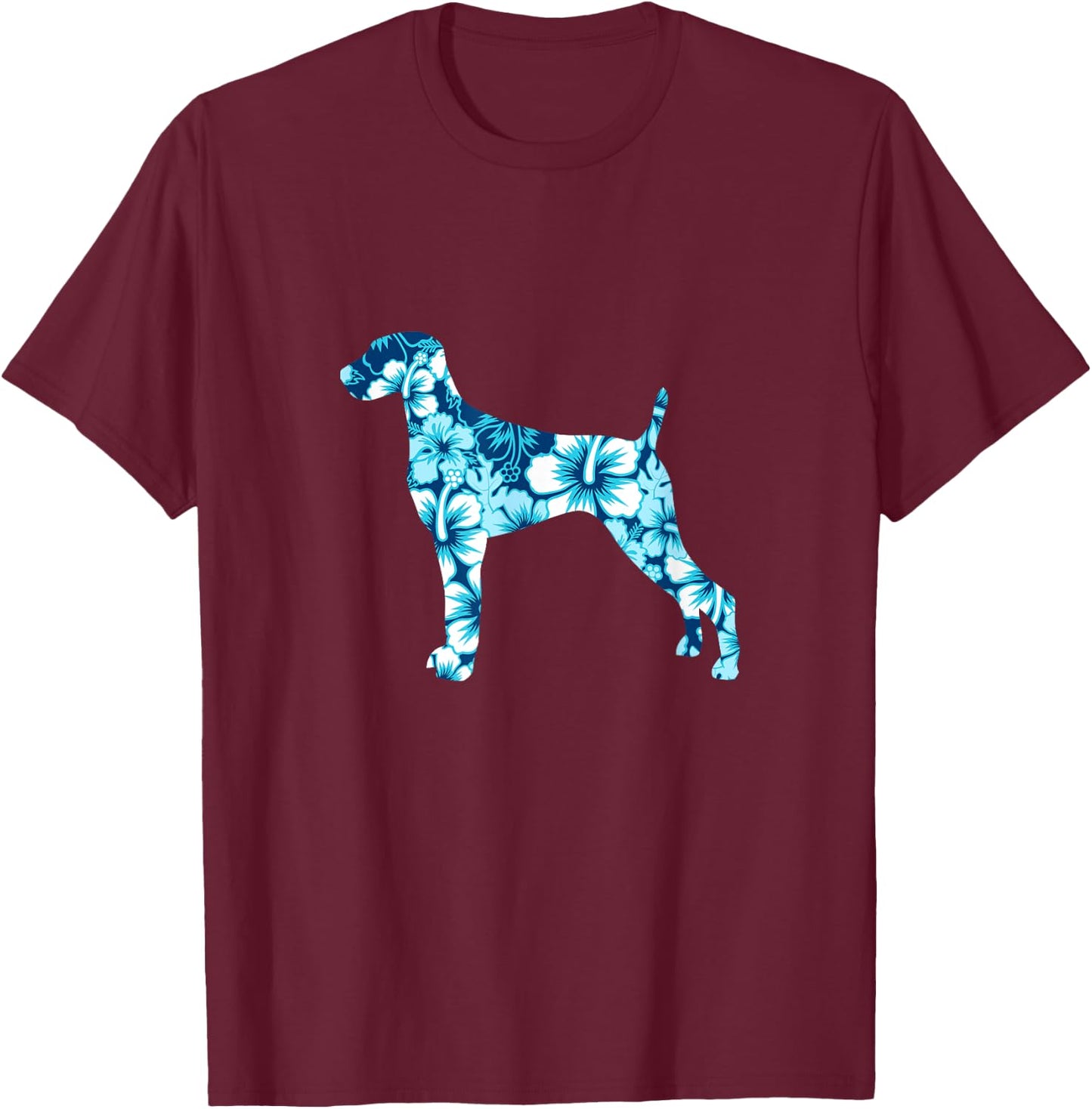 Weimaraner Aloha Hawaiian Dog T-Shirt - T-Shirt | Maroon
