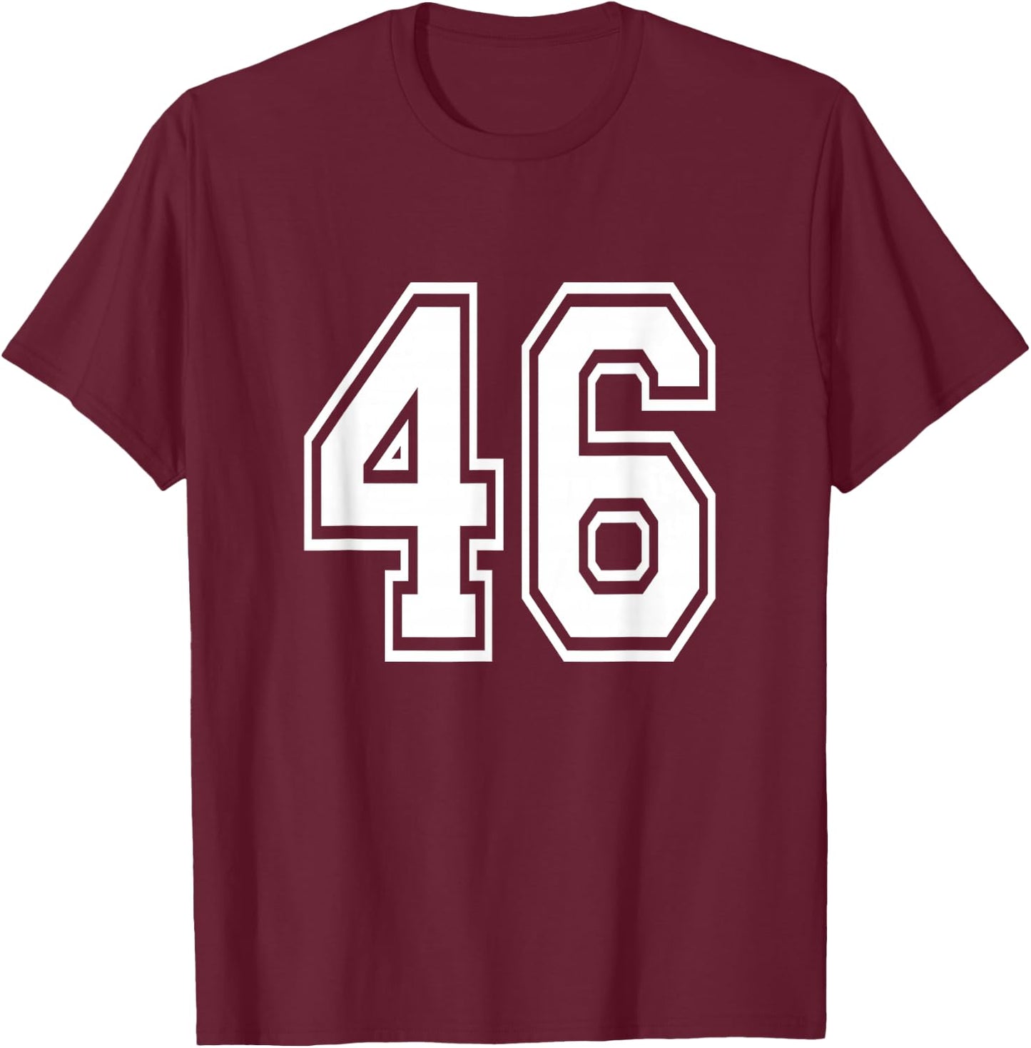 Number 46 Birthday Varsity Sports Team Jersey T-Shirt - T-Shirt | Maroon