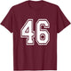 Number 46 Birthday Varsity Sports Team Jersey T-Shirt - T-Shirt | Maroon