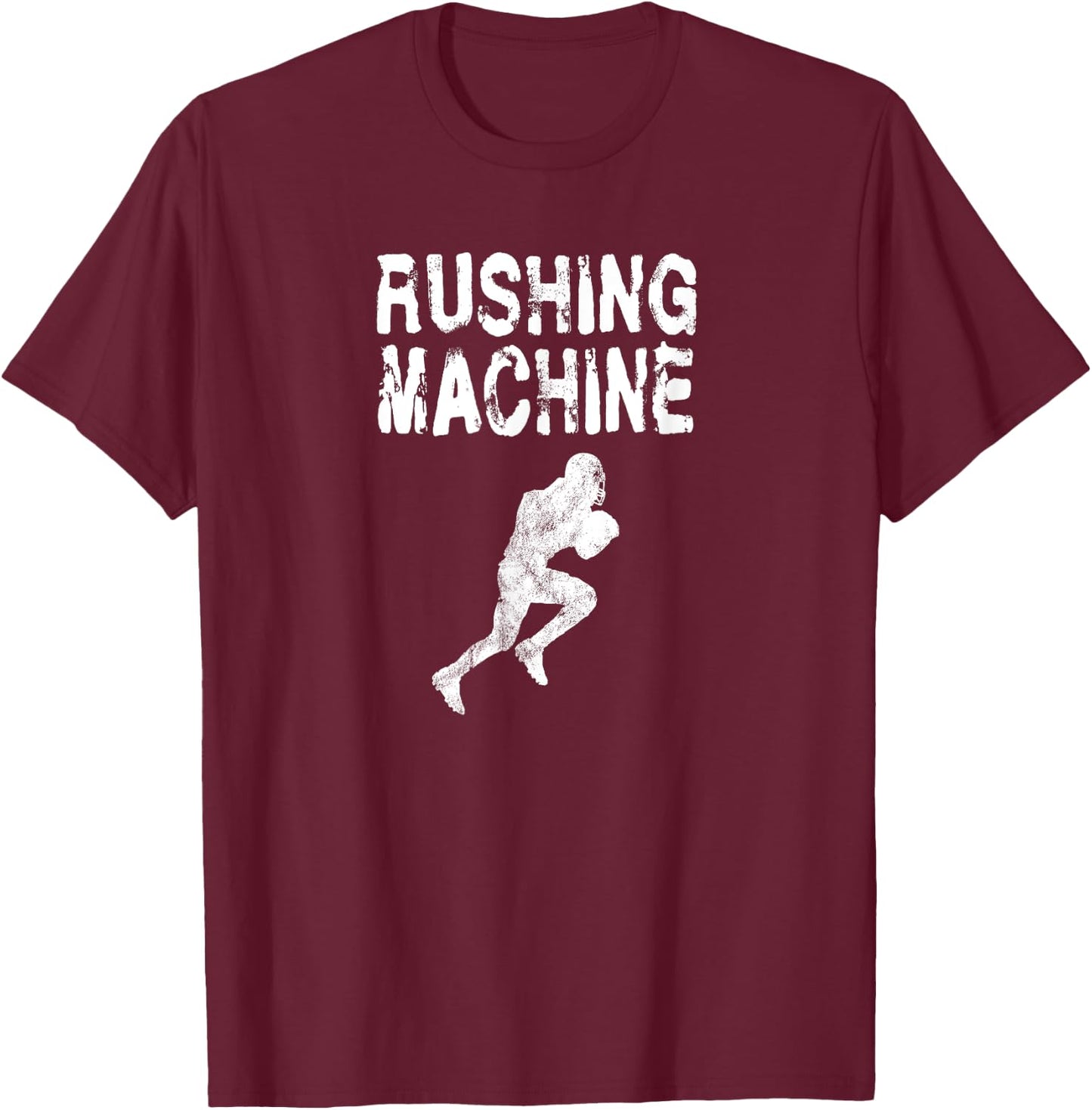 Rushing Machine - Running Back RB Football Field Touchdown T-Shirt - T-Shirt | Maroon