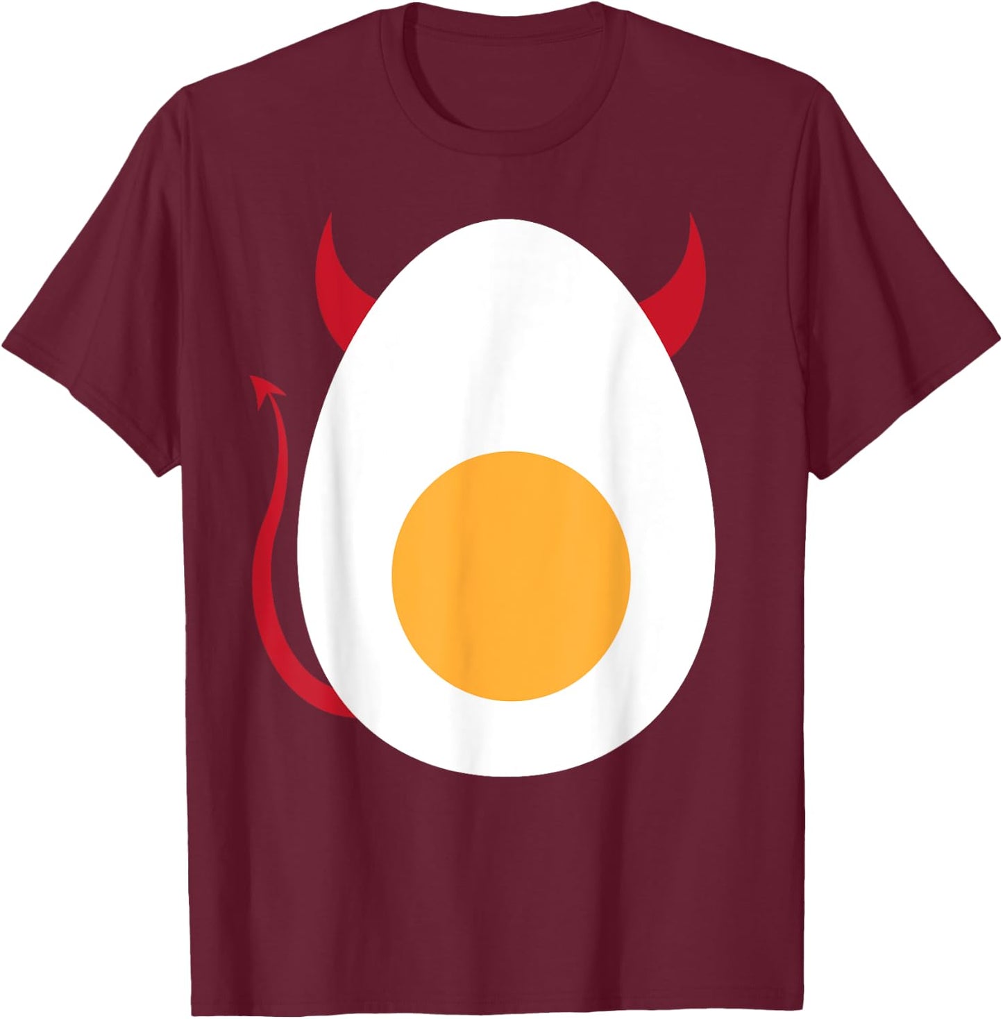 Deviled Egg Halloween Shirt | Cool Boiled Egg Funny Gift T-Shirt - T-Shirt | Maroon