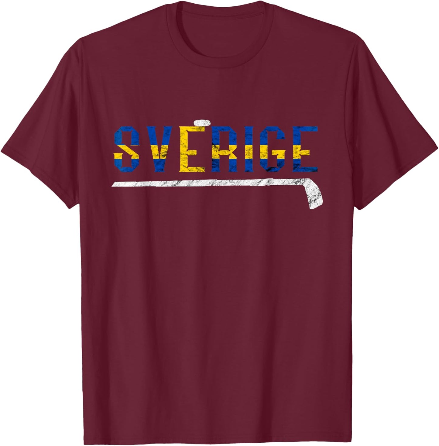 Sverige Swedish Ice Hockey Player Sweden Ice Hockey T-Shirt - T-Shirt | Maroon