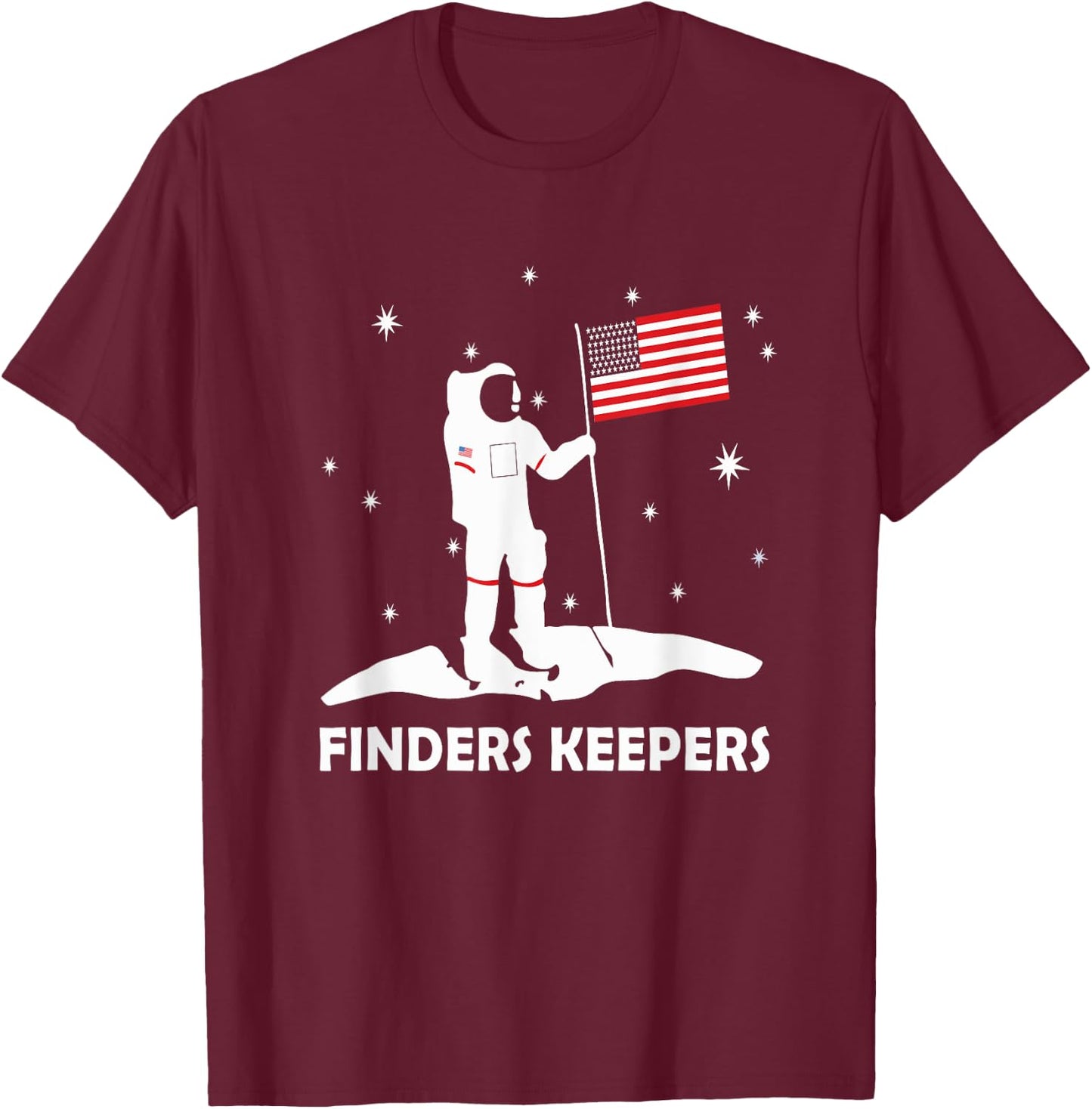 Finders Keepers Man Walking on Moon T-Shirt - T-Shirt | Maroon