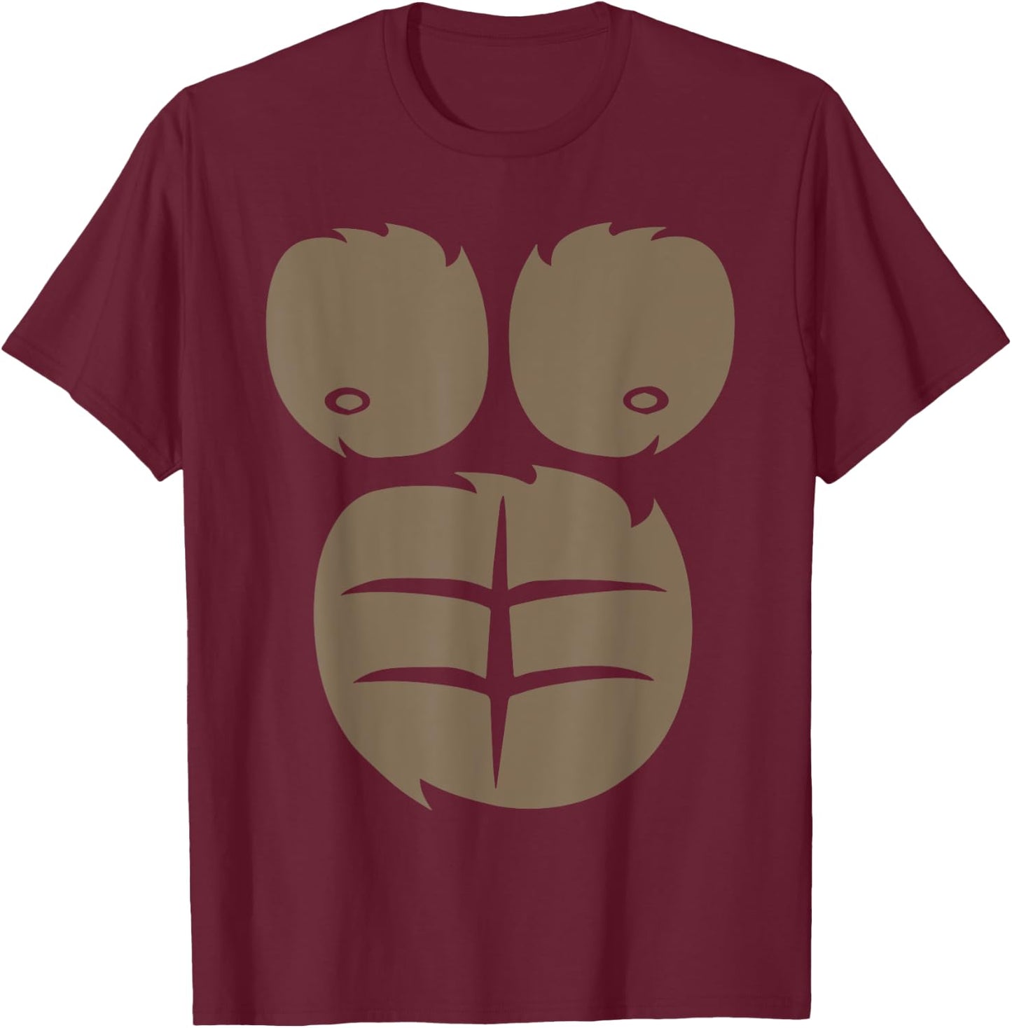 Gorilla Chest Belly Monkey DIY Costume For Kids Adults T-Shirt - T-Shirt | Maroon