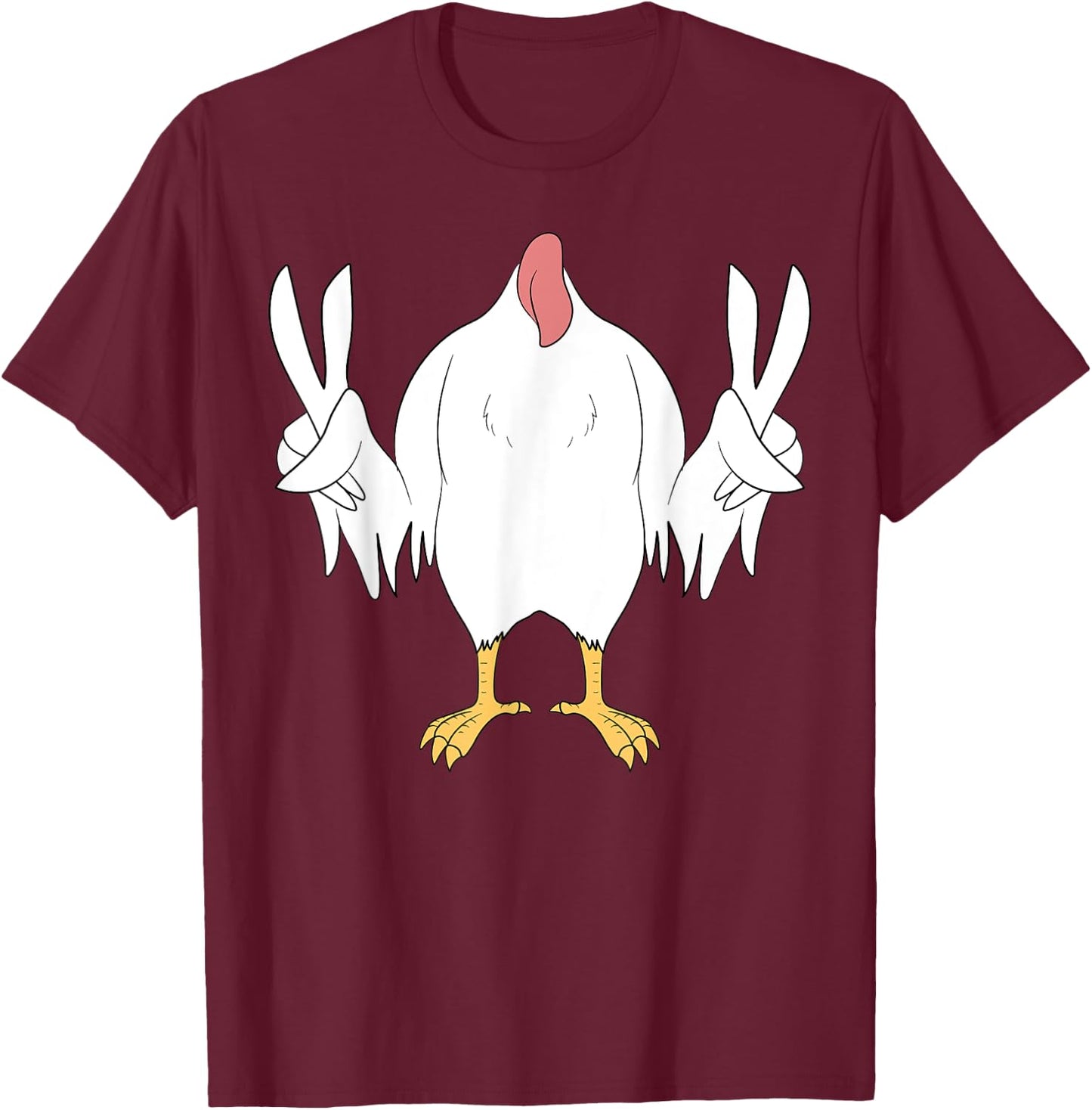 Chicken Body Costume Easy Halloween Costume Gift Funny T-Shirt - T-Shirt | Maroon