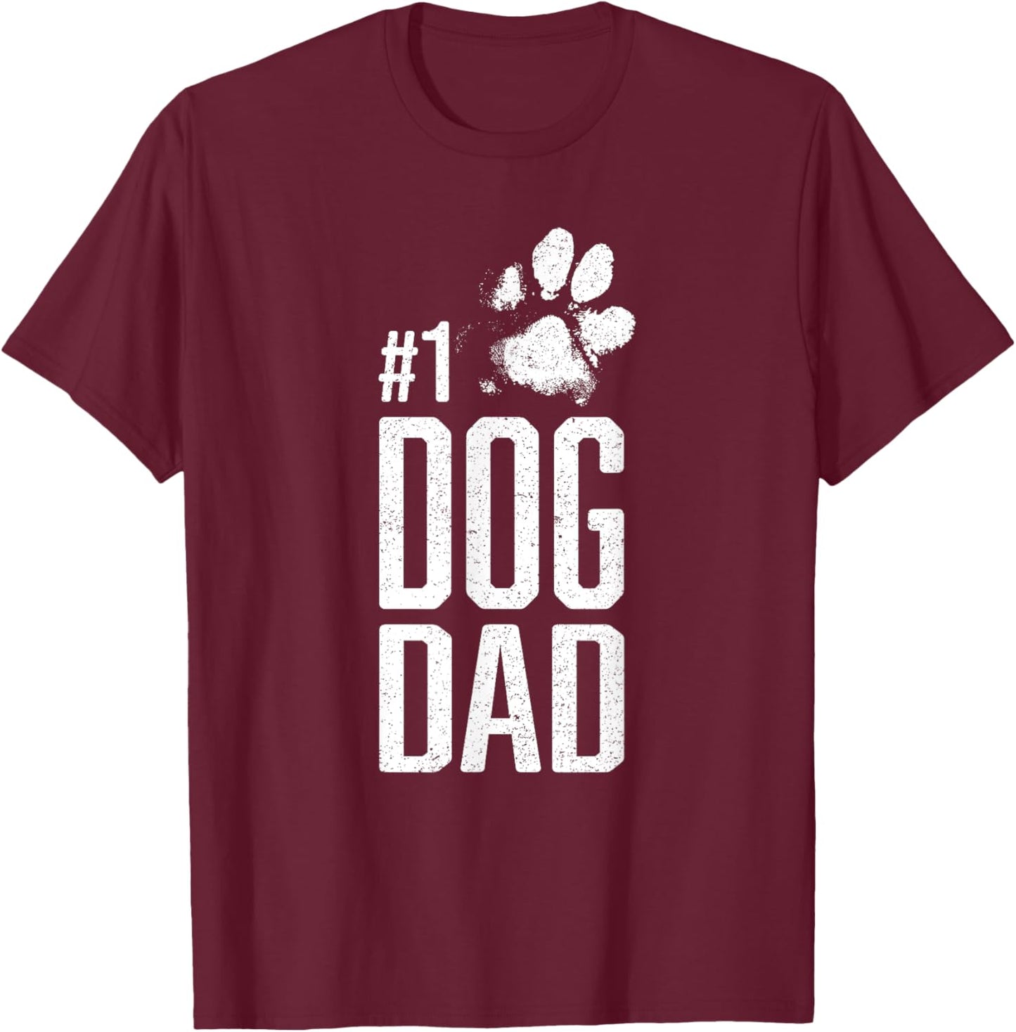 Number One Dog Dad - Father's Day Funny Dog Lover Women Kids T-Shirt - T-Shirt | Maroon