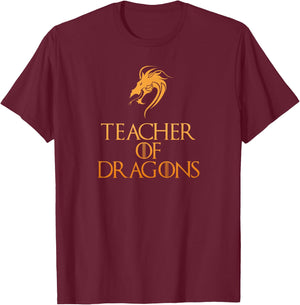 Teacher Of Dragons Funny Gift Teachers Top T-Shirt - T-Shirt | Maroon