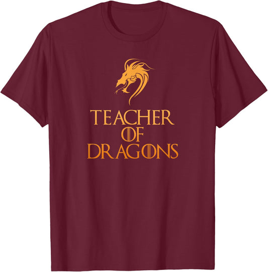 Teacher Of Dragons Funny Gift Teachers Top T-Shirt - T-Shirt | Maroon