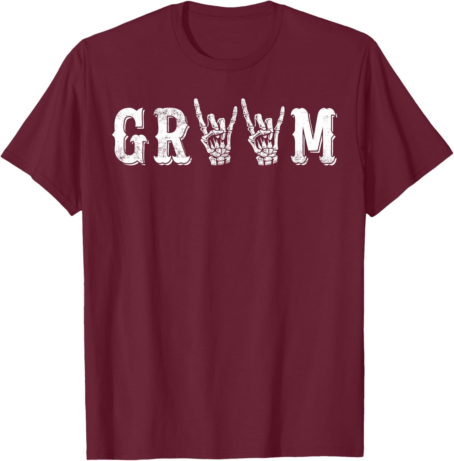 Wedding Groom Halloween Costume, Rock Skeleton Hand T-Shirt - T-Shirt | Maroon