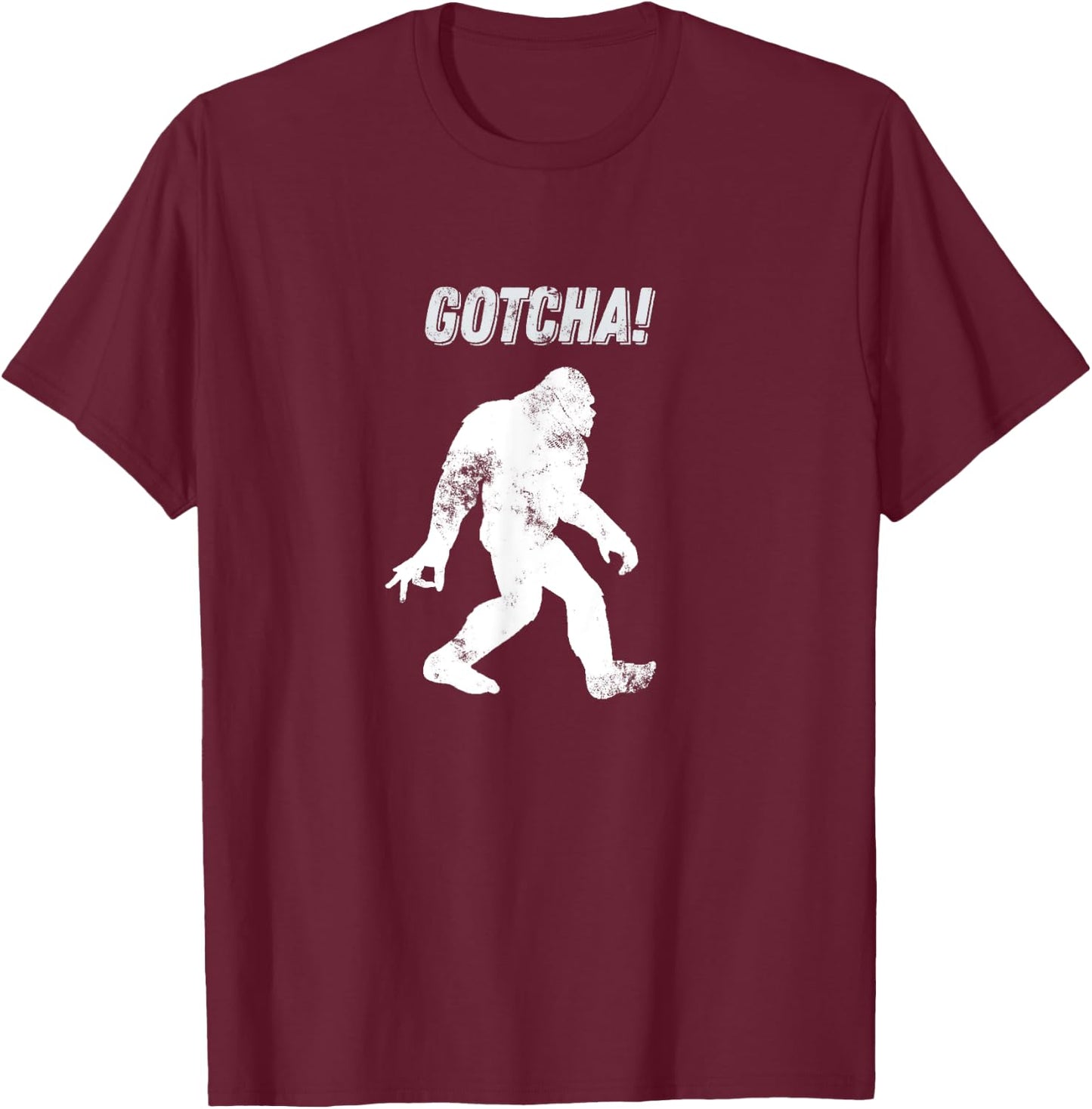 Bigfoot Circle Game Gotcha Meme ok hand T Shirt T-Shirt - T-Shirt | Maroon