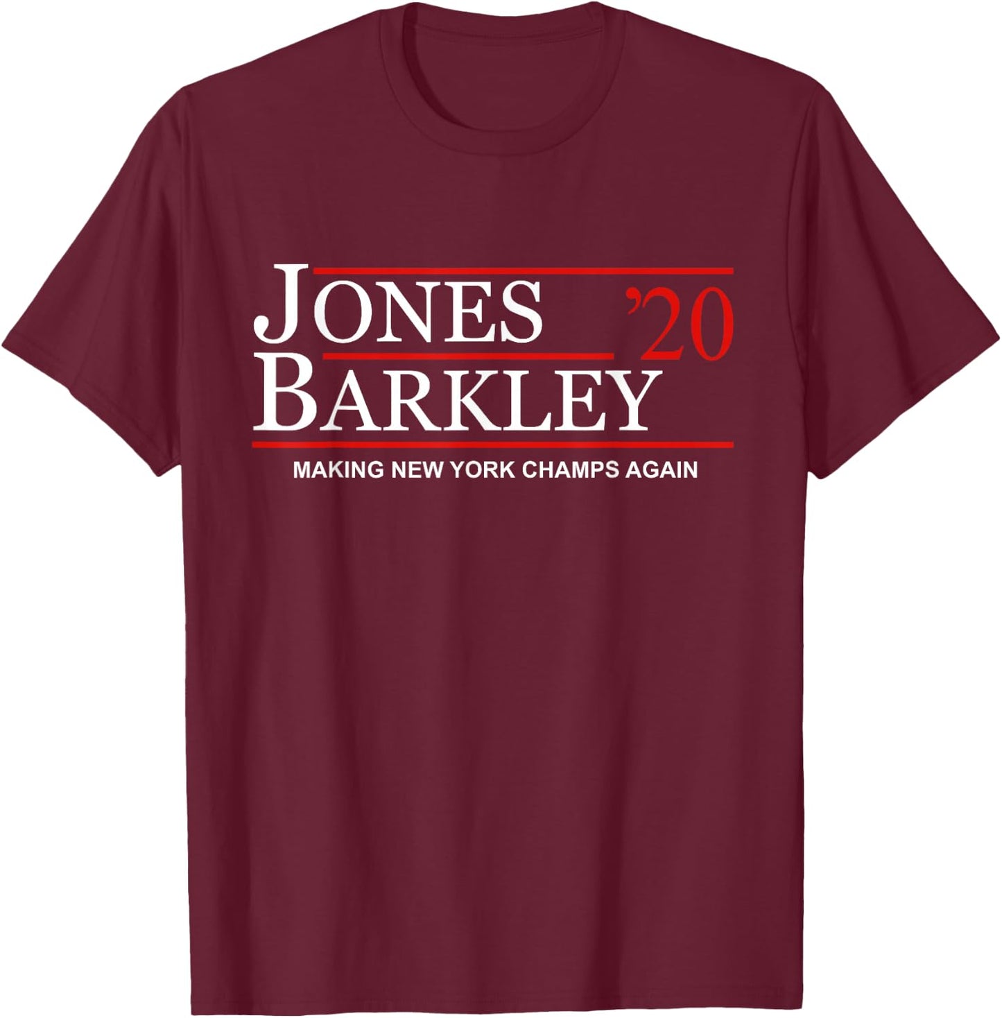 Jones-Barkley 2020 make New York champs again T-Shirt - T-Shirt | Maroon