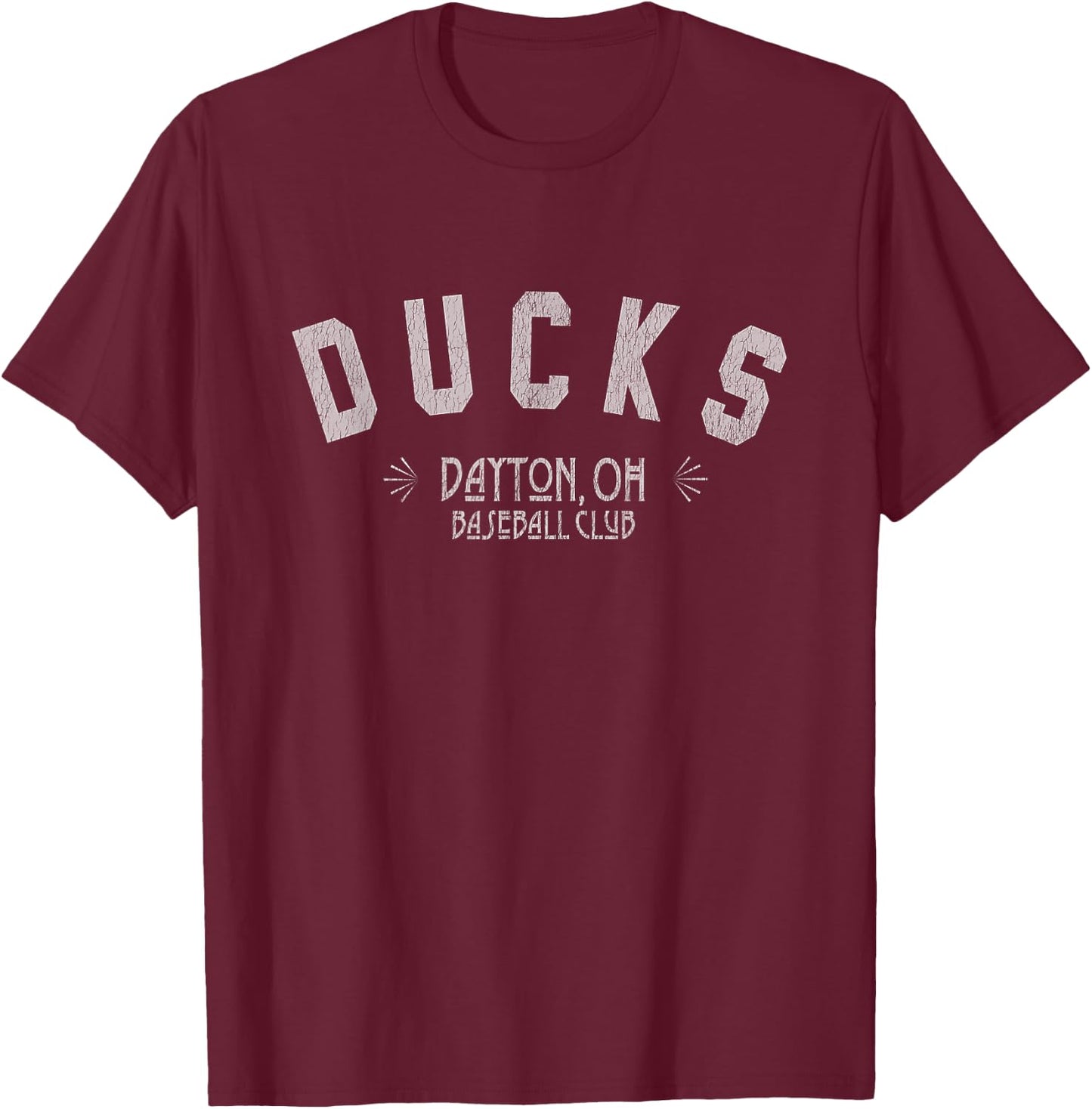 Dayton Ducks Old School Baseball T-Shirt - T-Shirt | Maroon