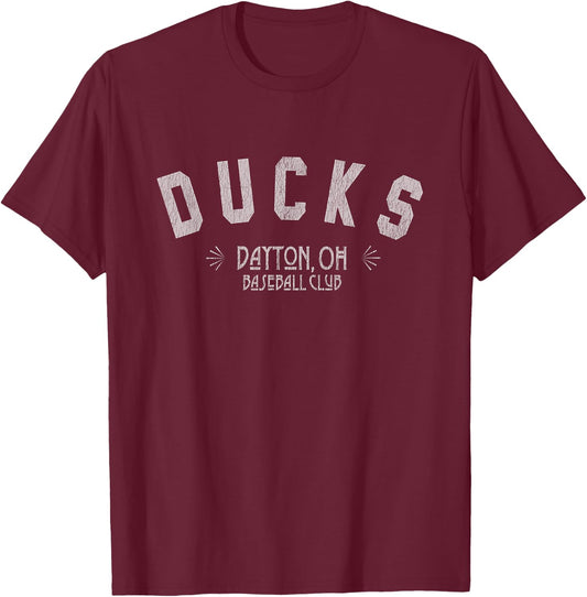 Dayton Ducks Old School Baseball T-Shirt - T-Shirt | Maroon