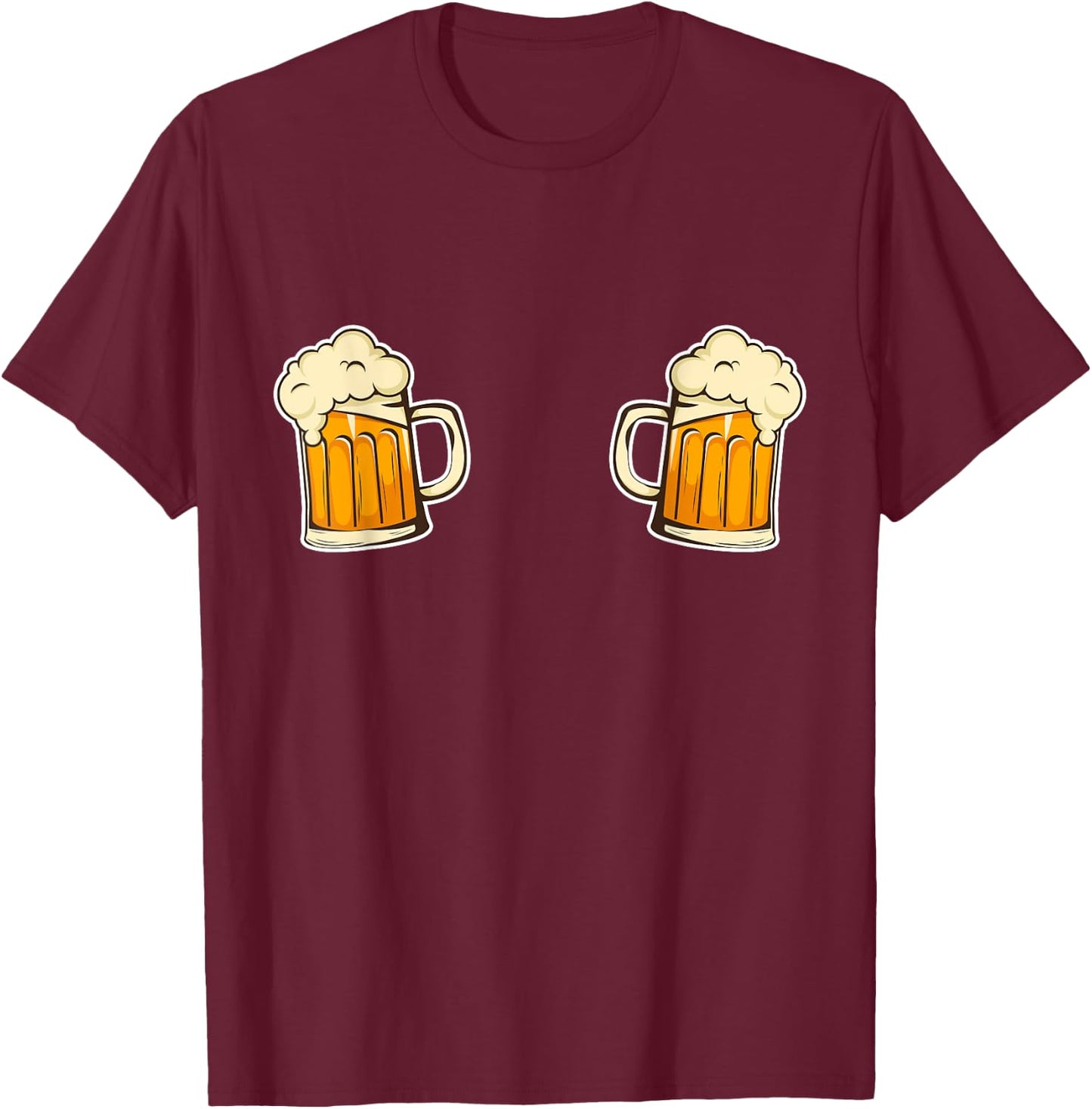 Titties n Beer Boob Shirt Sexy Funny Boobs Tits Mugs T-Shirt - T-Shirt | Maroon