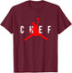 Funny Restaurant Chef - Jumping Chef Knife Logo T-Shirt - T-Shirt | Maroon