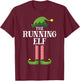 Running Elf Matching Family Group Christmas Party Pyjamas T-Shirt - T-Shirt | Maroon