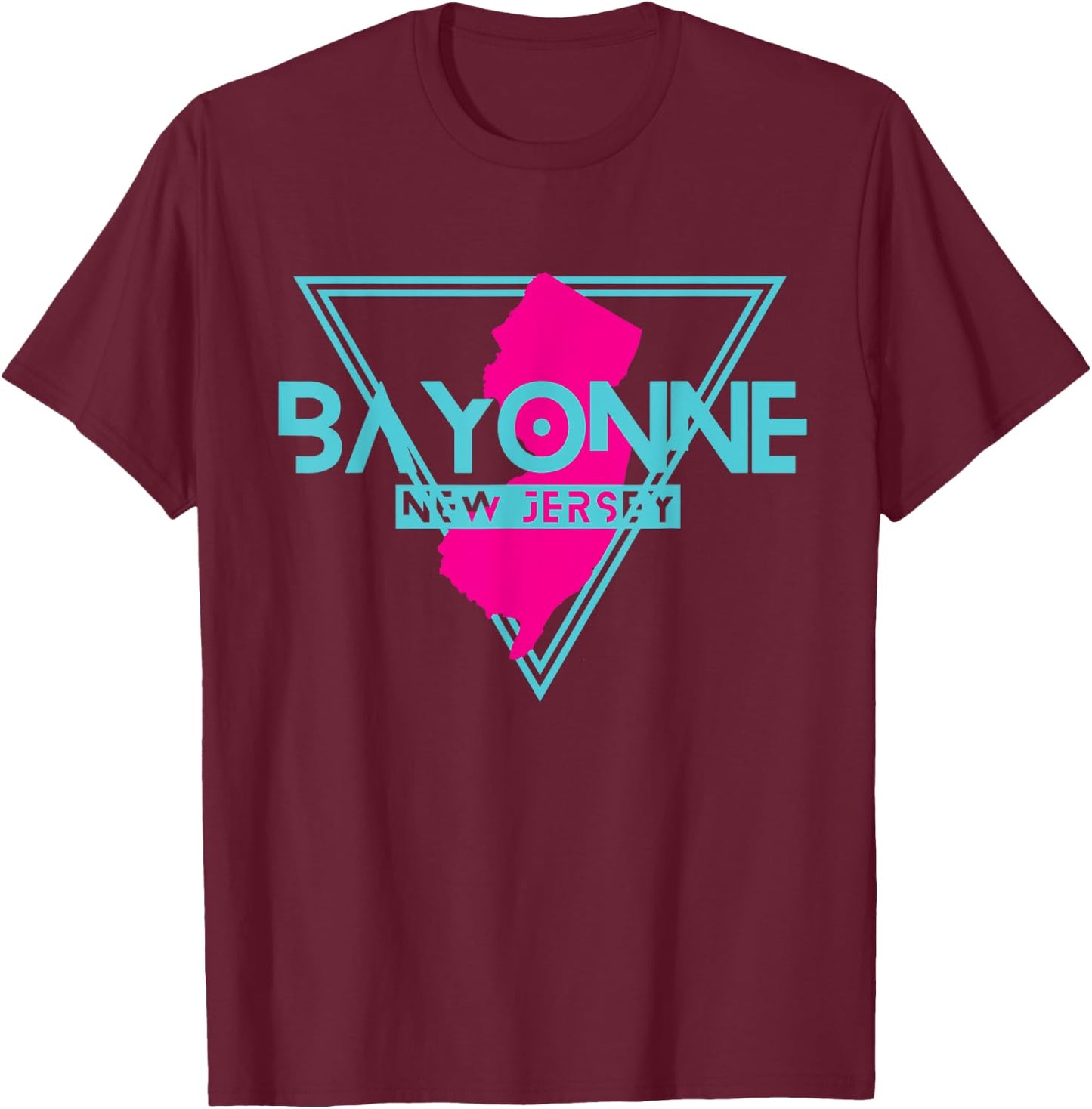 Bayonne New Jersey T Shirt Triangle NJ Souvenirs T-Shirt - T-Shirt | Maroon