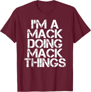 MACK Funny Surname Family Tree Birthday Reunion Gift T-Shirt - T-Shirt | Maroon