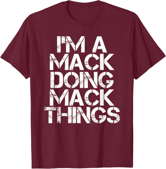 MACK Funny Surname Family Tree Birthday Reunion Gift T-Shirt - T-Shirt | Maroon