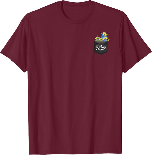 Disney Pixar Toy Story Pizza Planet Alien Left Chest T-Shirt - T-Shirt | Maroon