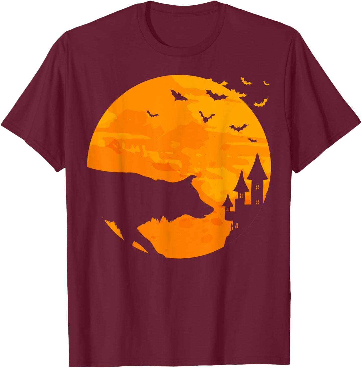 Border Collie Scary Halloween T Shirt T-Shirt - T-Shirt | Maroon