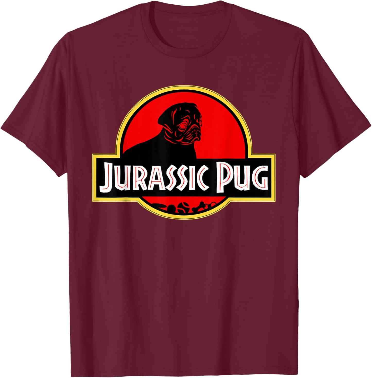 Funny Pug - Jurassic Pug for Dog lovers to Halloween T-Shirt - T-Shirt | Maroon
