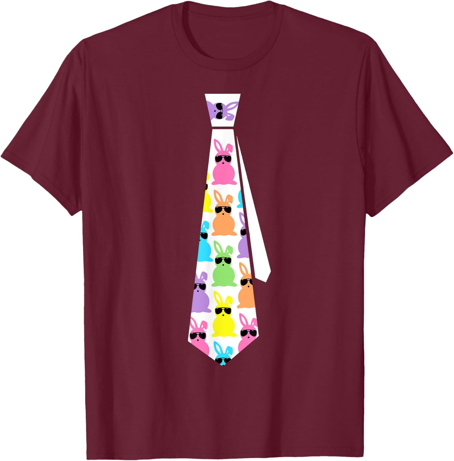 Easter Bunny Tie Funny Graphic for Boys Toddlers Men T-Shirt - T-Shirt | Maroon