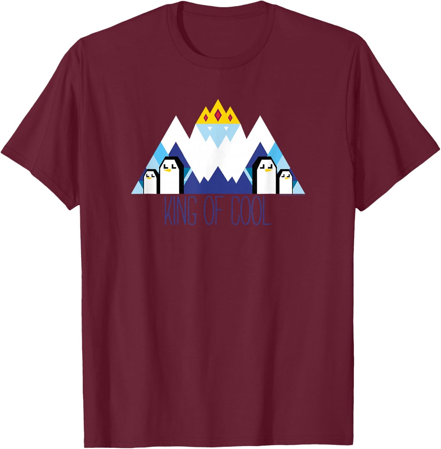 Cartoon Network Adventure Time Ice King Geo , Boys, -Adults, -Kids, Short Sleeve, Blue, Small T-Shirt - T-Shirt | Maroon