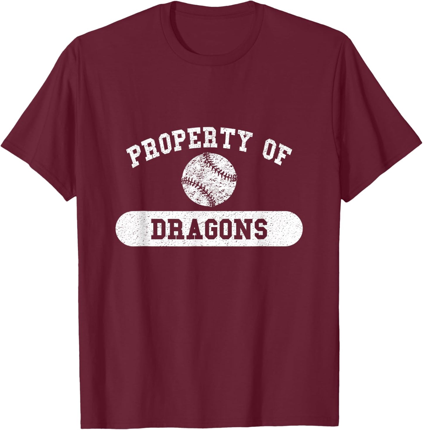 Property of Dragons Baseball T-Shirt - T-Shirt | Maroon
