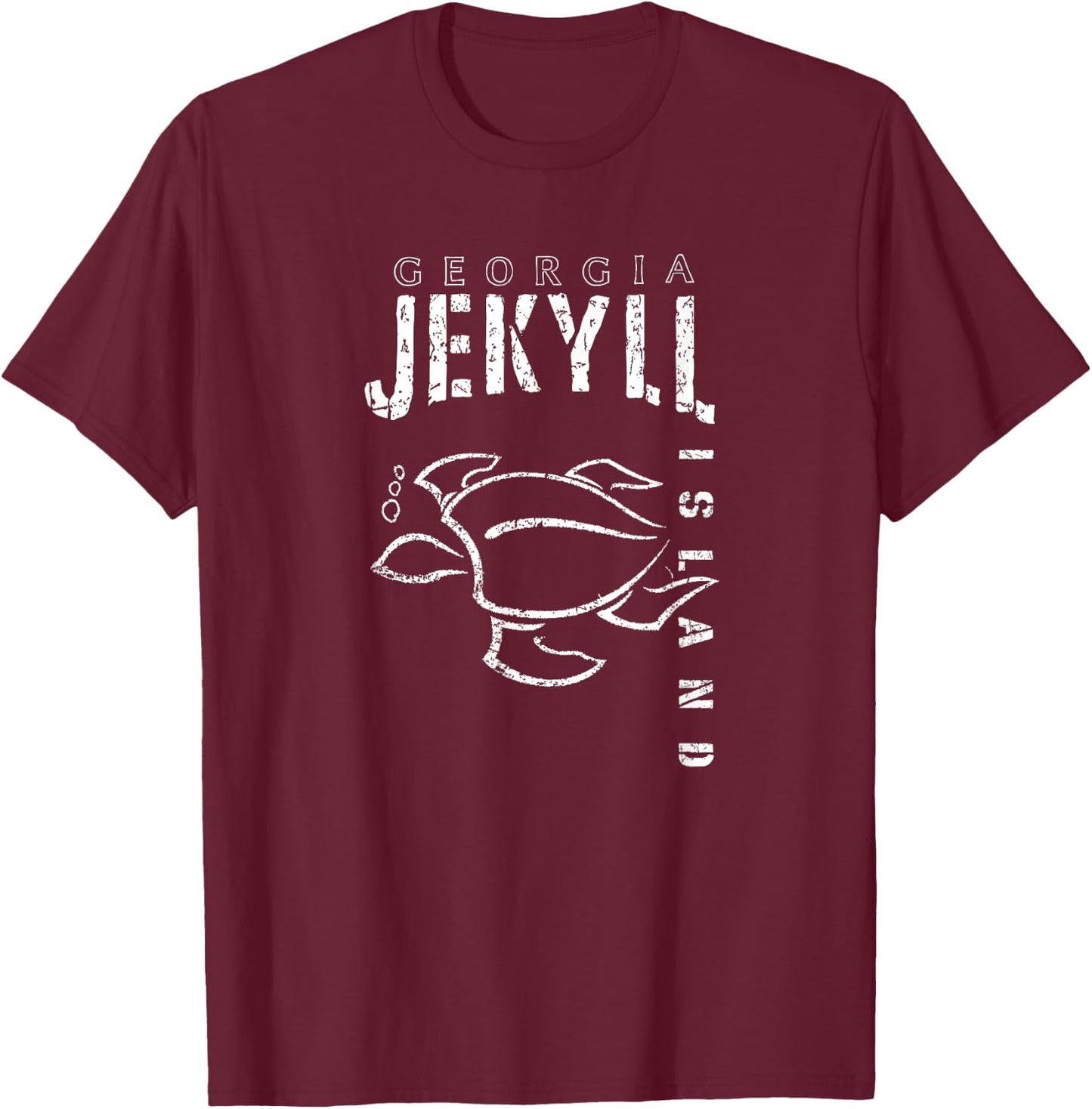 Jekyll Island Souvenir, Georgia Sea Turtle T-Shirt - T-Shirt | Maroon